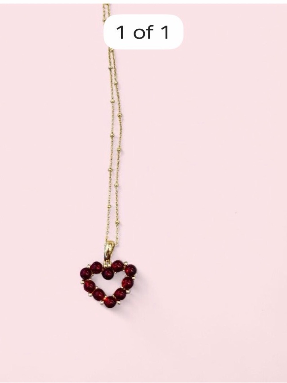 Kendra Scott Gold and red heart necklace. Dust bag included. #heartjewelry